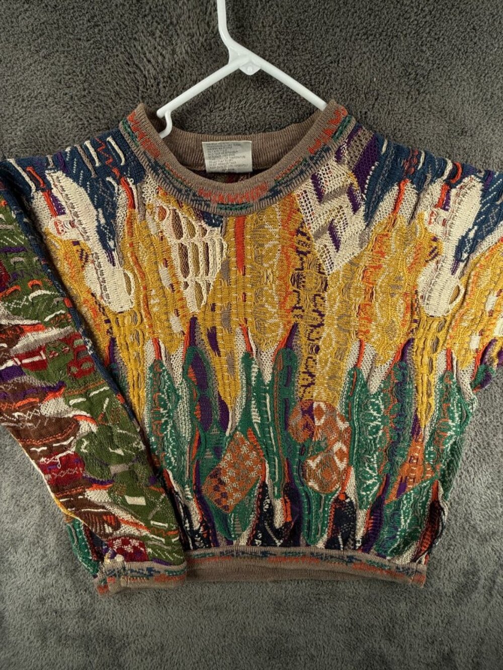 COOGI Australia Sweater Pullover Men Cotton Medium Geometric Colorful Textured